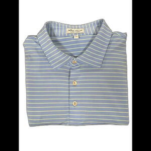 Peter Millar Men's Striped Polo Shirt - Light Blue & Light Green